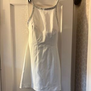 Elegant White Dress with Silver Accents